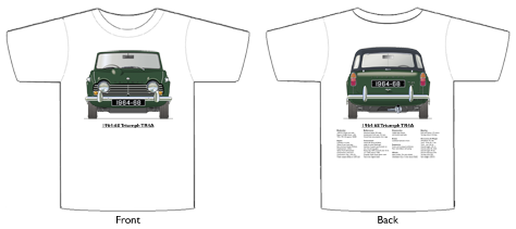 Triumph TR4A 1964-68 T-shirt Front & Back